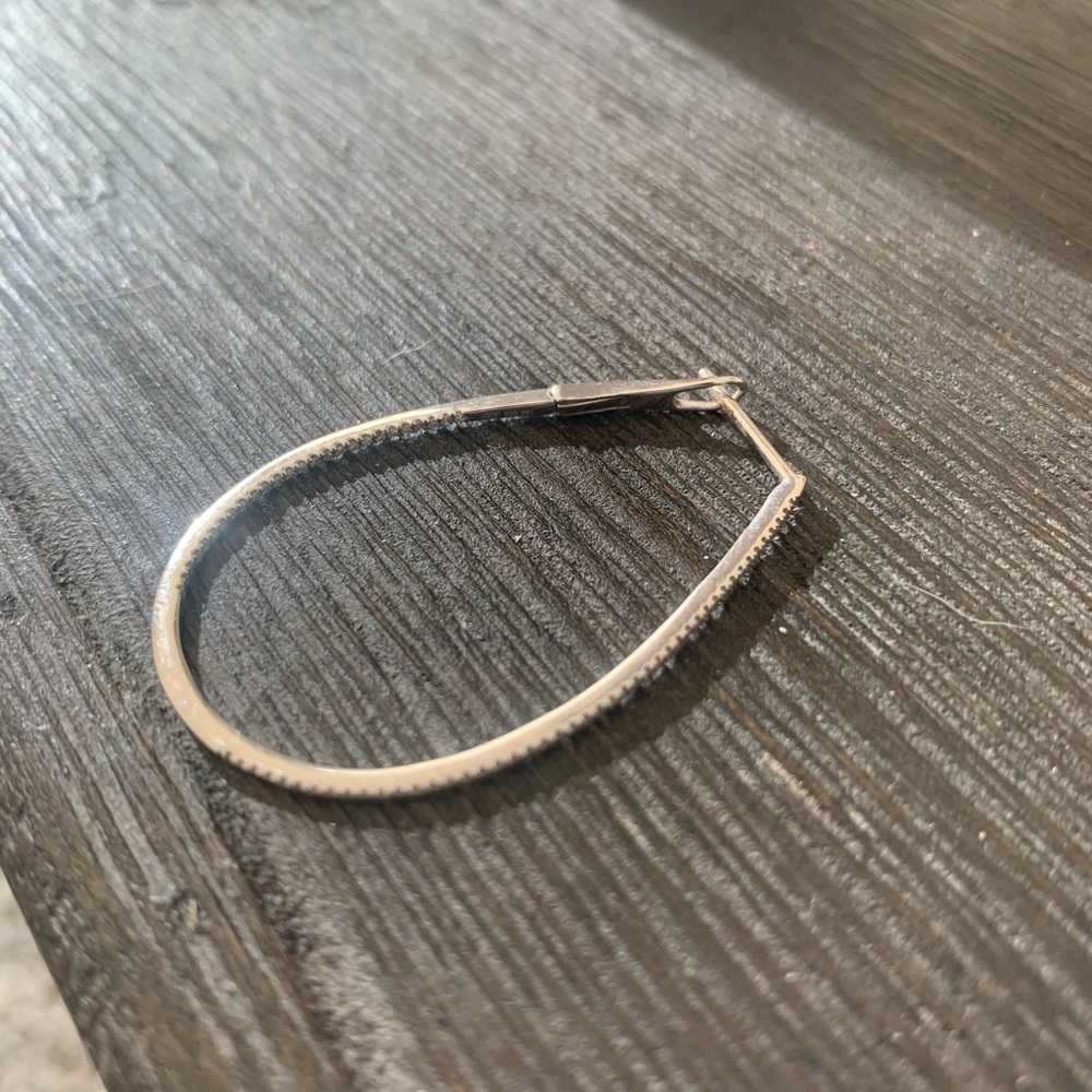 authentic diamond white gold hoop earrings